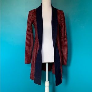 Chevron Navy and Maroon Cardigan